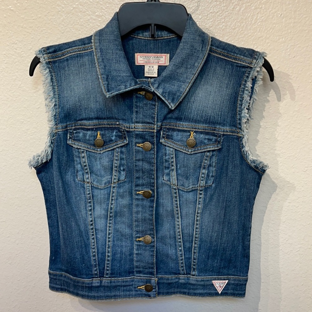 GUESS Blue Jean Vest